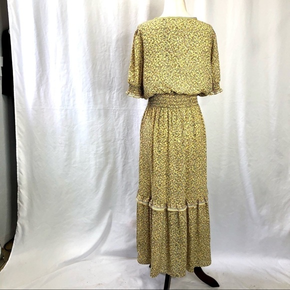 NWT Max Studio yellow cottagecore floral dress M - Picture 5 of 11